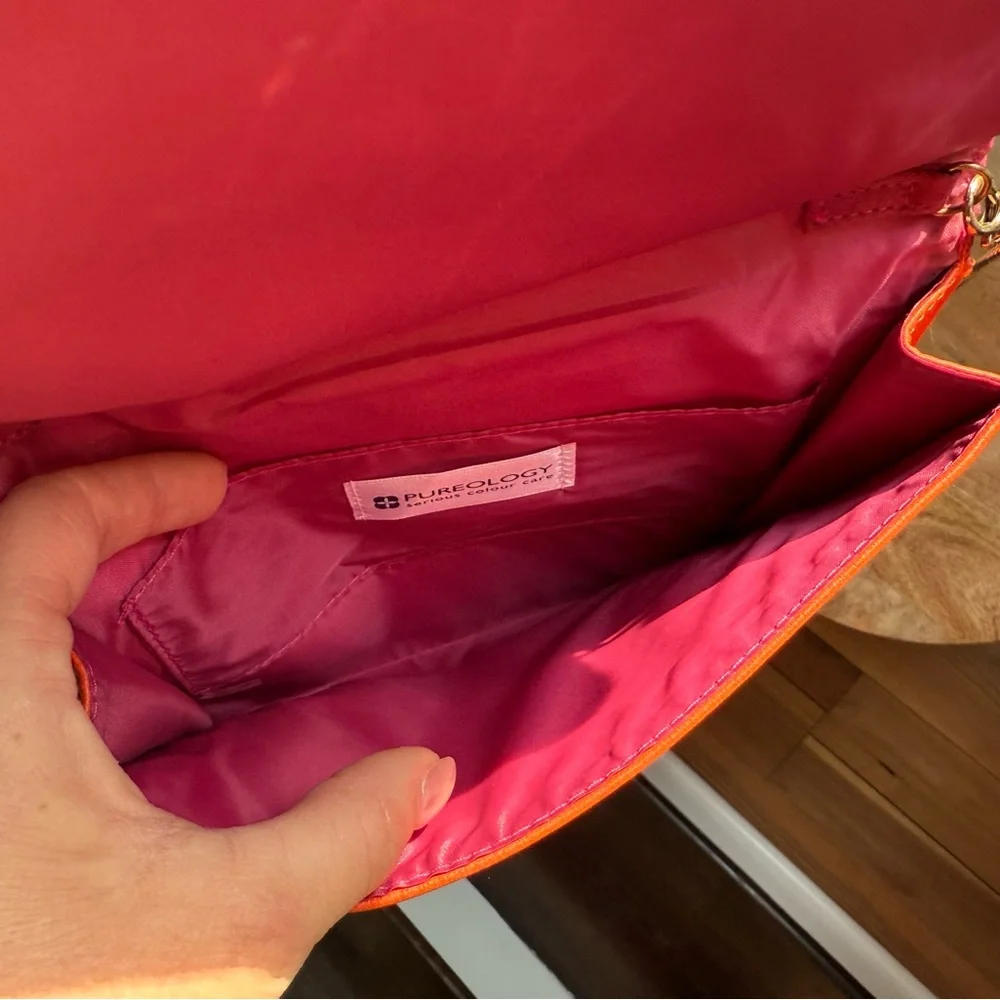 Pureology Pink and Orange Envelope Crossbody Bag - Picture 9 of 9